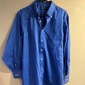Chaps Men's Vibrant Blue Casual Button Down Shirt
